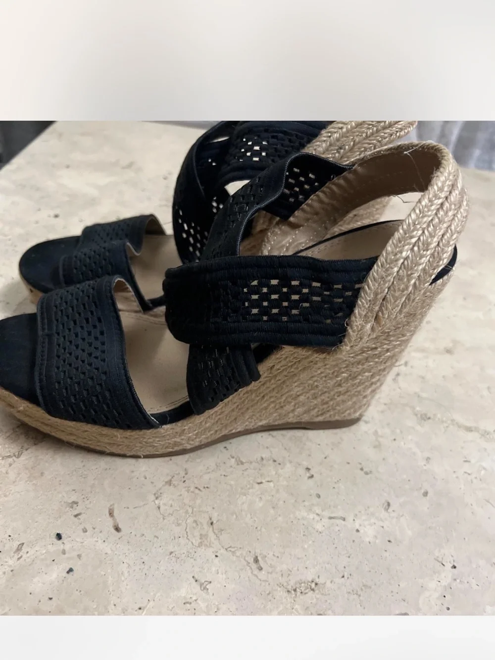 Black Woven Slingback Sandals - Women's Elegant Summer Heels